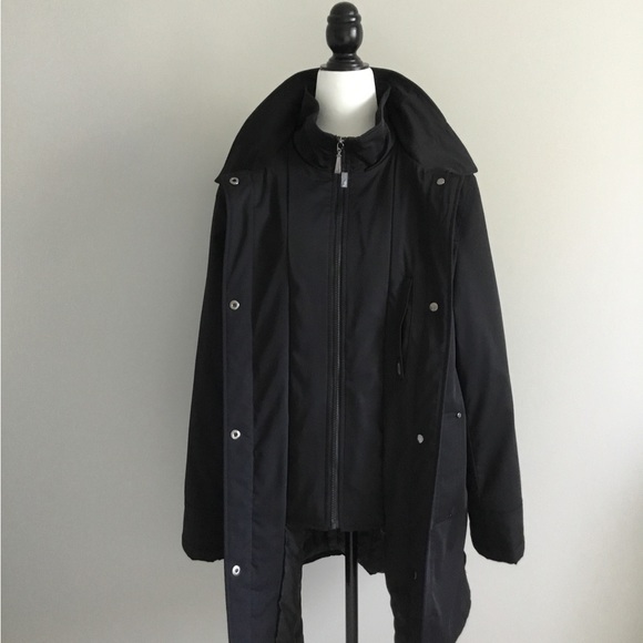 London Fog Evelyn 3/4 Length Black Winter Jacket, Size L - Picture 2 of 13
